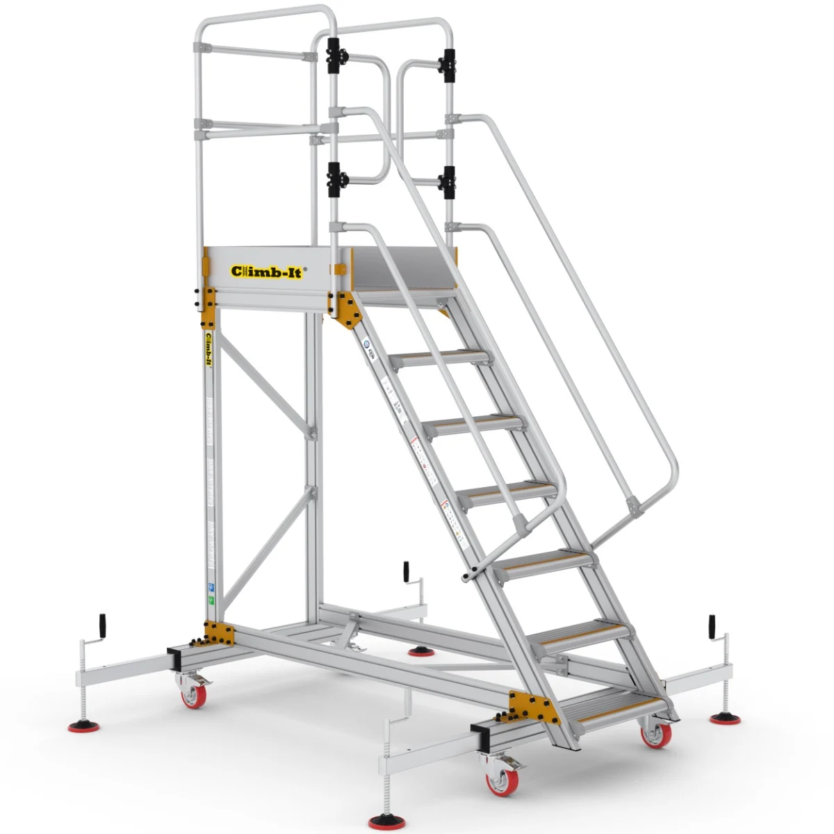 Climb-It extra large platform safety steps with stabilisers