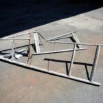 broken ladders on floor